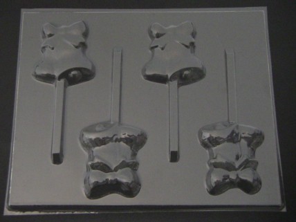 1026 Bells (4) Chocolate or Hard Candy Lollipop Mold